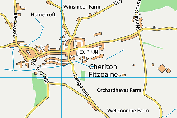 EX17 4JN map - OS VectorMap District (Ordnance Survey)