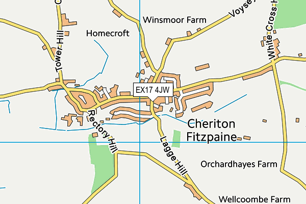 EX17 4JW map - OS VectorMap District (Ordnance Survey)