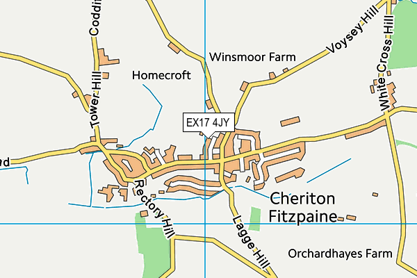 EX17 4JY map - OS VectorMap District (Ordnance Survey)
