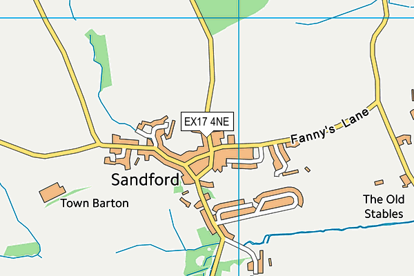 Sandford School map (EX17 4NE) - OS VectorMap District (Ordnance Survey)