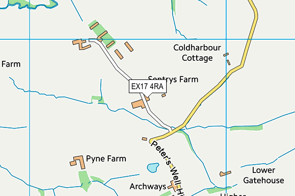 EX17 4RA map - OS VectorMap District (Ordnance Survey)