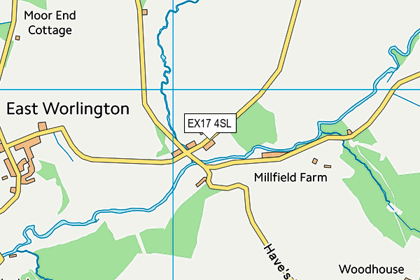 EX17 4SL map - OS VectorMap District (Ordnance Survey)