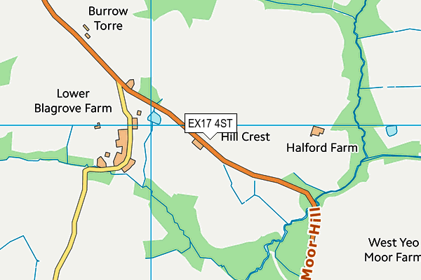 EX17 4ST map - OS VectorMap District (Ordnance Survey)