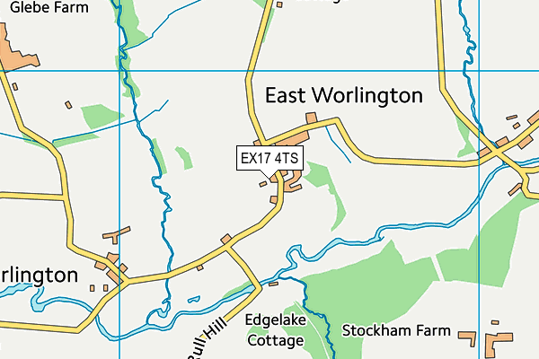East Worlington Primary School map (EX17 4TS) - OS VectorMap District (Ordnance Survey)