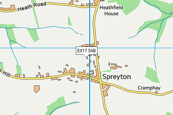 EX17 5AB map - OS VectorMap District (Ordnance Survey)