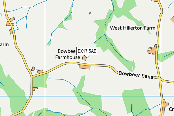 EX17 5AE map - OS VectorMap District (Ordnance Survey)