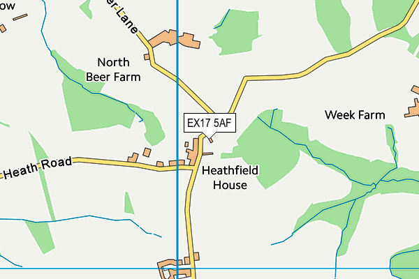 EX17 5AF map - OS VectorMap District (Ordnance Survey)