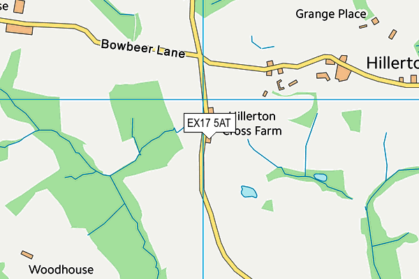 EX17 5AT map - OS VectorMap District (Ordnance Survey)