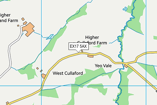 EX17 5AX map - OS VectorMap District (Ordnance Survey)