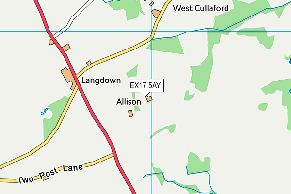 EX17 5AY map - OS VectorMap District (Ordnance Survey)