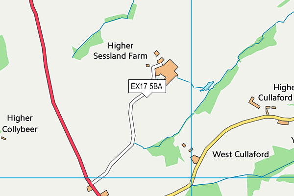 EX17 5BA map - OS VectorMap District (Ordnance Survey)