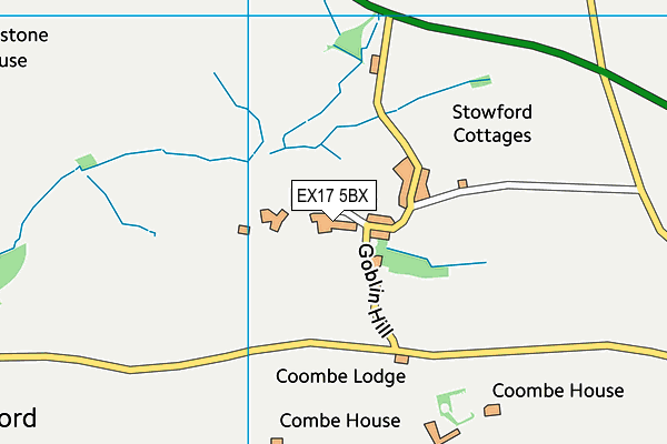 EX17 5BX map - OS VectorMap District (Ordnance Survey)