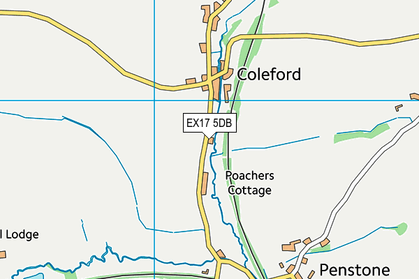 EX17 5DB map - OS VectorMap District (Ordnance Survey)