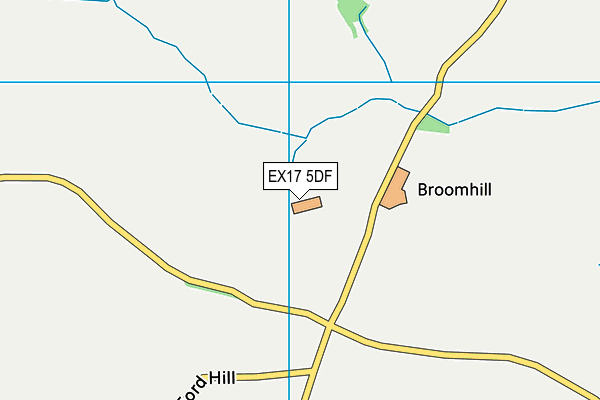 EX17 5DF map - OS VectorMap District (Ordnance Survey)