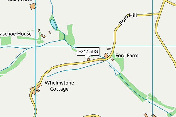 EX17 5DG map - OS VectorMap District (Ordnance Survey)