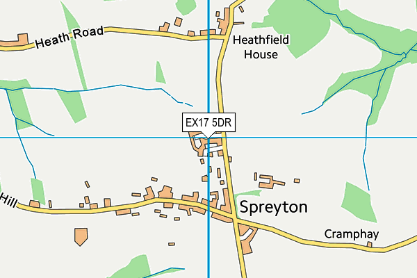 EX17 5DR map - OS VectorMap District (Ordnance Survey)