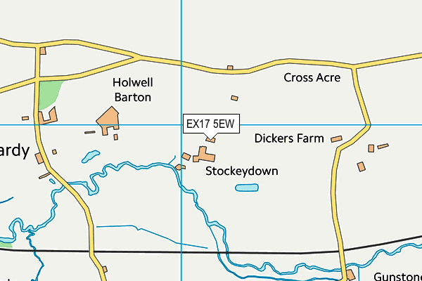 EX17 5EW map - OS VectorMap District (Ordnance Survey)