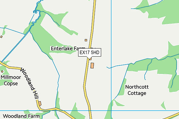 EX17 5HD map - OS VectorMap District (Ordnance Survey)