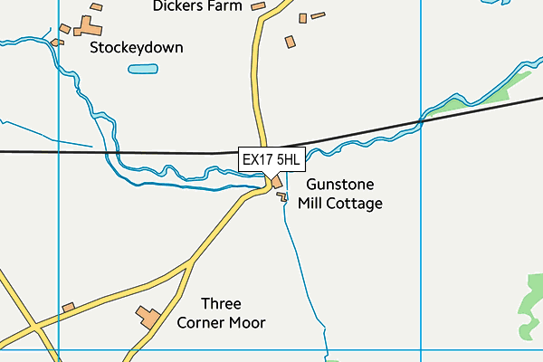 EX17 5HL map - OS VectorMap District (Ordnance Survey)