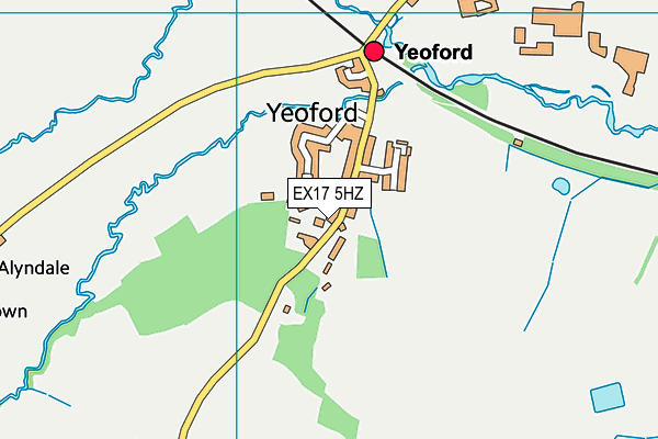 Yeoford Community Primary School map (EX17 5HZ) - OS VectorMap District (Ordnance Survey)