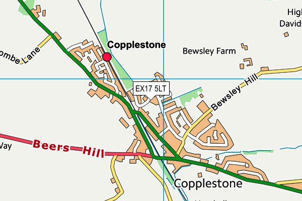 EX17 5LT map - OS VectorMap District (Ordnance Survey)