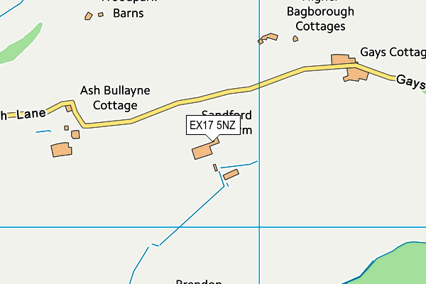 EX17 5NZ map - OS VectorMap District (Ordnance Survey)