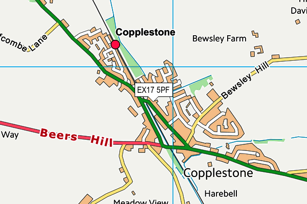 EX17 5PF map - OS VectorMap District (Ordnance Survey)