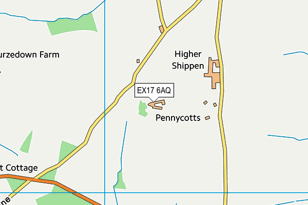 EX17 6AQ map - OS VectorMap District (Ordnance Survey)