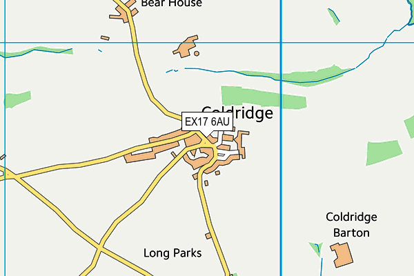 EX17 6AU map - OS VectorMap District (Ordnance Survey)