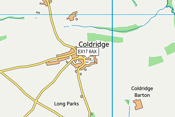 EX17 6AX map - OS VectorMap District (Ordnance Survey)