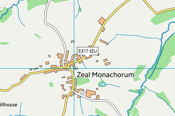 EX17 6DJ map - OS VectorMap District (Ordnance Survey)