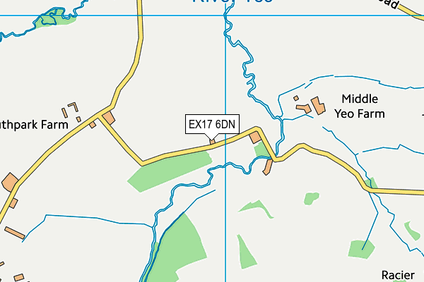 EX17 6DN map - OS VectorMap District (Ordnance Survey)
