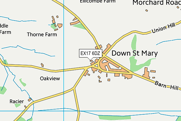EX17 6DZ map - OS VectorMap District (Ordnance Survey)