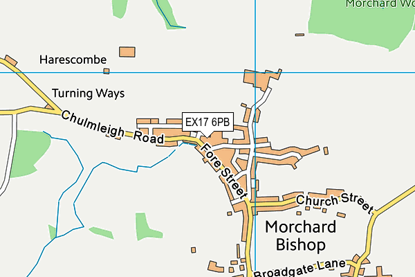EX17 6PB map - OS VectorMap District (Ordnance Survey)