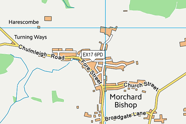 EX17 6PD map - OS VectorMap District (Ordnance Survey)