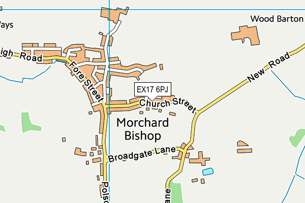 Morchard Bishop Church of England Primary School map (EX17 6PJ) - OS VectorMap District (Ordnance Survey)