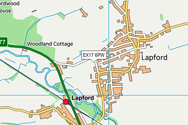 EX17 6PW map - OS VectorMap District (Ordnance Survey)