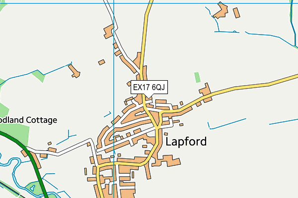 EX17 6QJ map - OS VectorMap District (Ordnance Survey)