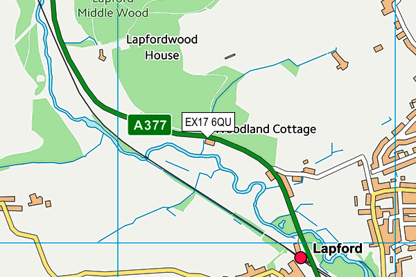 EX17 6QU map - OS VectorMap District (Ordnance Survey)