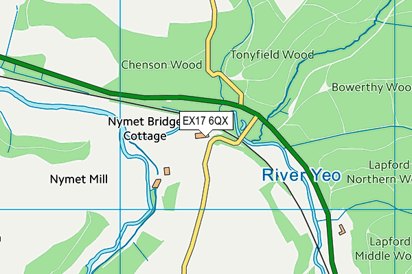 EX17 6QX map - OS VectorMap District (Ordnance Survey)