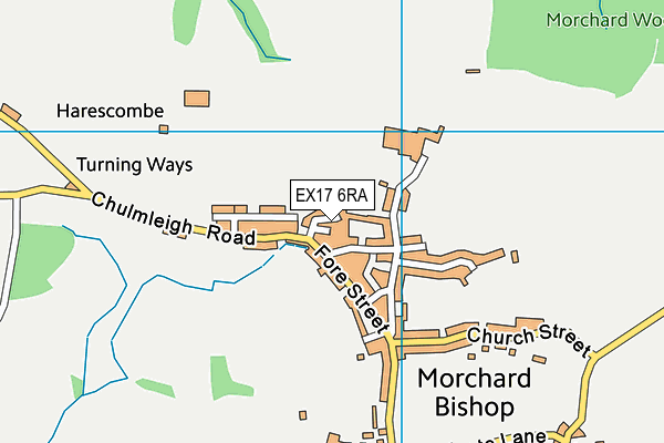 EX17 6RA map - OS VectorMap District (Ordnance Survey)