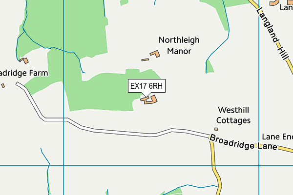 EX17 6RH map - OS VectorMap District (Ordnance Survey)