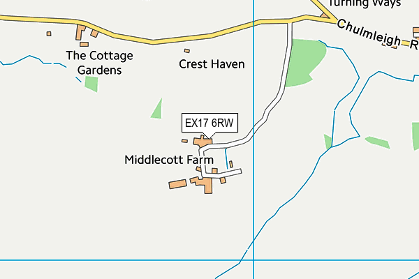 EX17 6RW map - OS VectorMap District (Ordnance Survey)