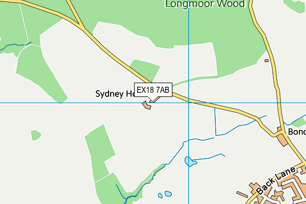 EX18 7AB map - OS VectorMap District (Ordnance Survey)