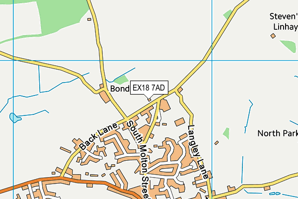 EX18 7AD map - OS VectorMap District (Ordnance Survey)