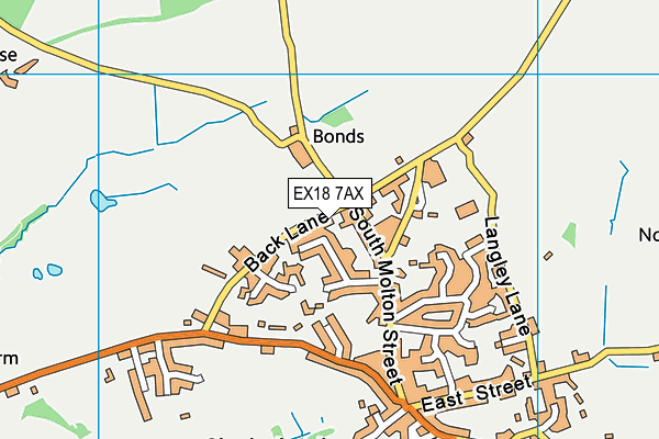 EX18 7AX map - OS VectorMap District (Ordnance Survey)