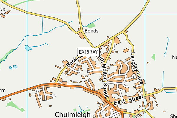 EX18 7AY map - OS VectorMap District (Ordnance Survey)