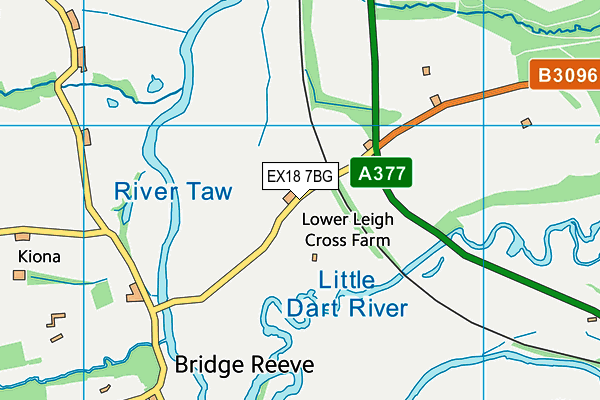 EX18 7BG map - OS VectorMap District (Ordnance Survey)