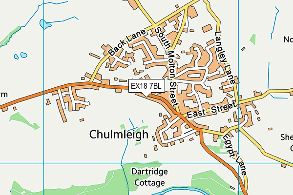 Chulmleigh Golf Course & Hotel map (EX18 7BL) - OS VectorMap District (Ordnance Survey)