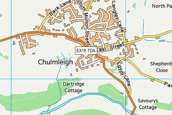 EX18 7DA map - OS VectorMap District (Ordnance Survey)